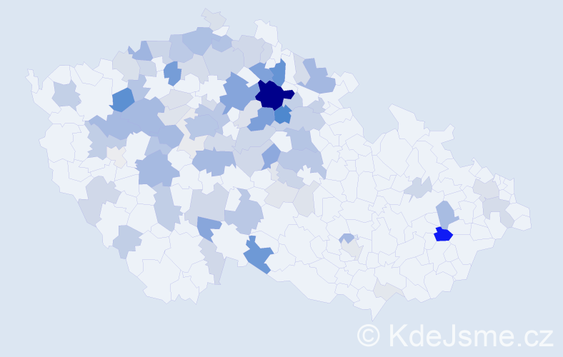 Příjmení: 'Bucková', počet výskytů 287 v celé ČR