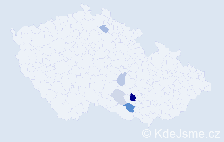 Příjmení: 'Kéda', počet výskytů 10 v celé ČR
