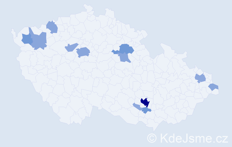 Příjmení: 'Moderová', počet výskytů 31 v celé ČR