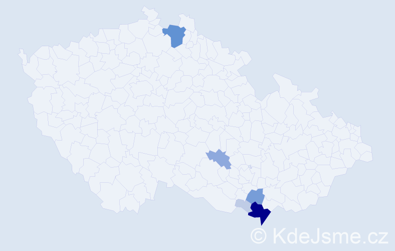 Příjmení: 'Puzrla', počet výskytů 20 v celé ČR