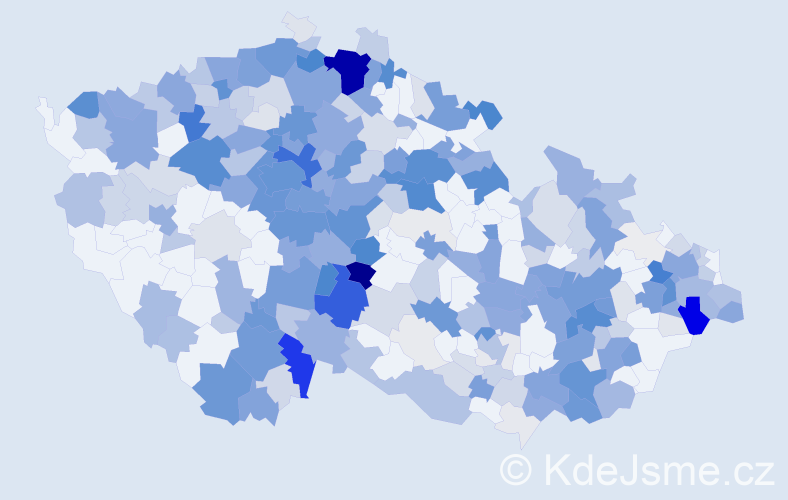 Příjmení: 'Kotek', počet výskytů 1494 v celé ČR