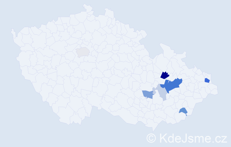 Příjmení: 'Brumarová', počet výskytů 23 v celé ČR