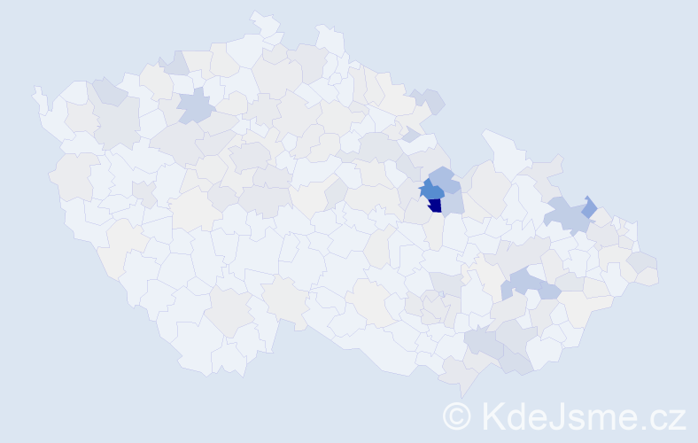 Příjmení: 'Rybka', počet výskytů 669 v celé ČR