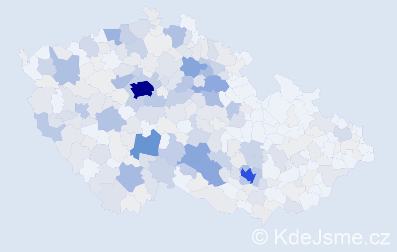 Příjmení: 'Kazdová', počet výskytů 1073 v celé ČR