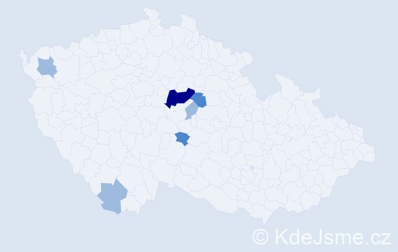 Příjmení: 'Kunar', počet výskytů 11 v celé ČR