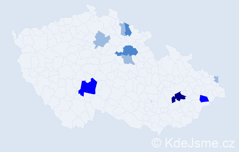 Příjmení: 'Fabišík', počet výskytů 18 v celé ČR