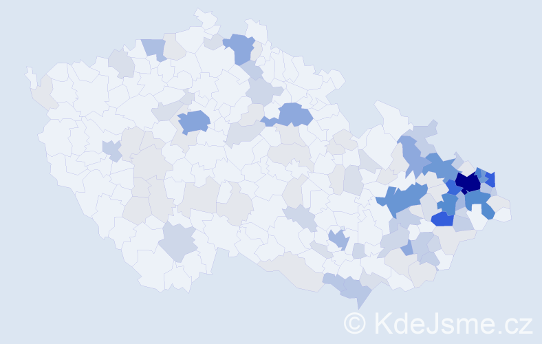 Příjmení: 'Rusková', počet výskytů 414 v celé ČR