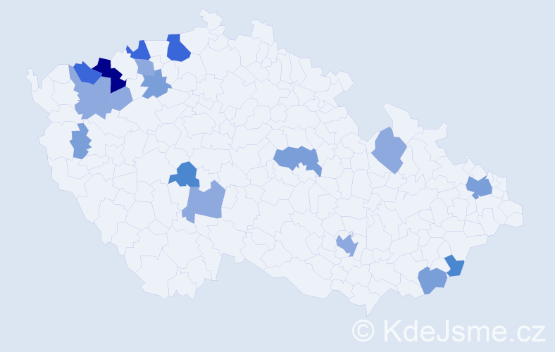 Příjmení: 'Ridošková', počet výskytů 41 v celé ČR