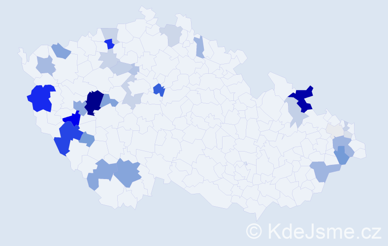 Příjmení: 'Tejček', počet výskytů 99 v celé ČR