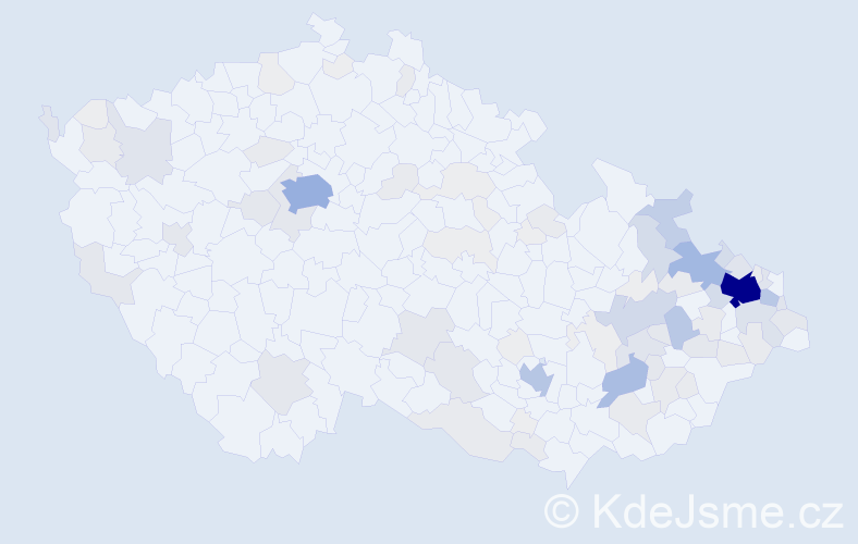 Příjmení: 'Bajgar', počet výskytů 375 v celé ČR