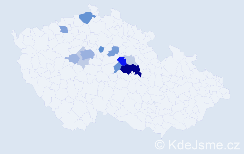 Příjmení: 'Stříška', počet výskytů 34 v celé ČR