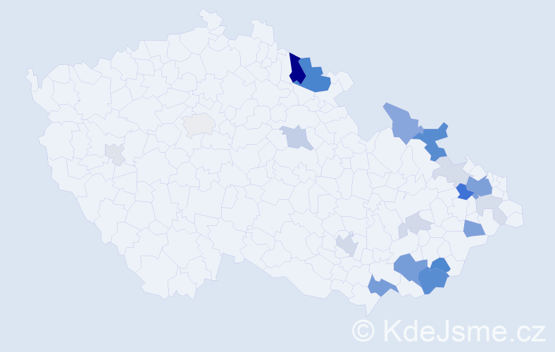 Příjmení: 'Drgáč', počet výskytů 63 v celé ČR