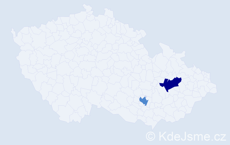 Příjmení: 'Tolová', počet výskytů 2 v celé ČR
