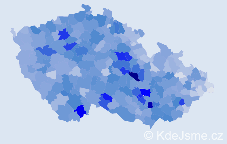 Příjmení: 'Kučerová', počet výskytů 15699 v celé ČR