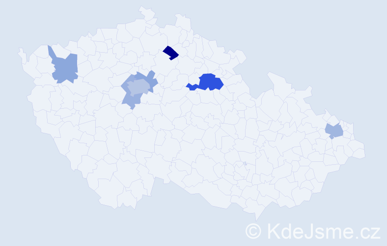 Příjmení: 'Kelbelová', počet výskytů 15 v celé ČR