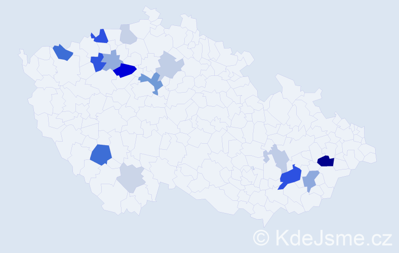 Příjmení: 'Ešlerová', počet výskytů 34 v celé ČR