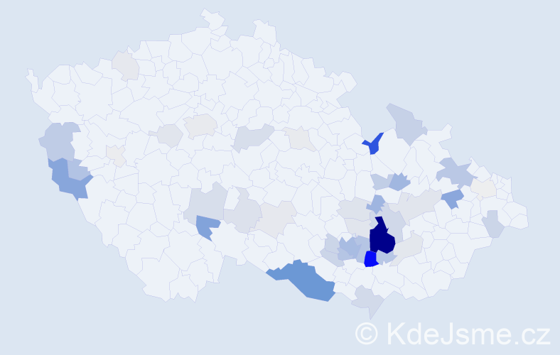 Příjmení: 'Hrda', počet výskytů 133 v celé ČR