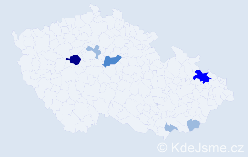 Příjmení: 'Pionteková', počet výskytů 12 v celé ČR