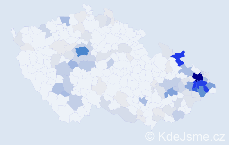 Příjmení: 'Konvičková', počet výskytů 472 v celé ČR