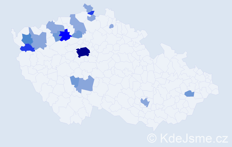 Příjmení: 'Sismilichová', počet výskytů 58 v celé ČR
