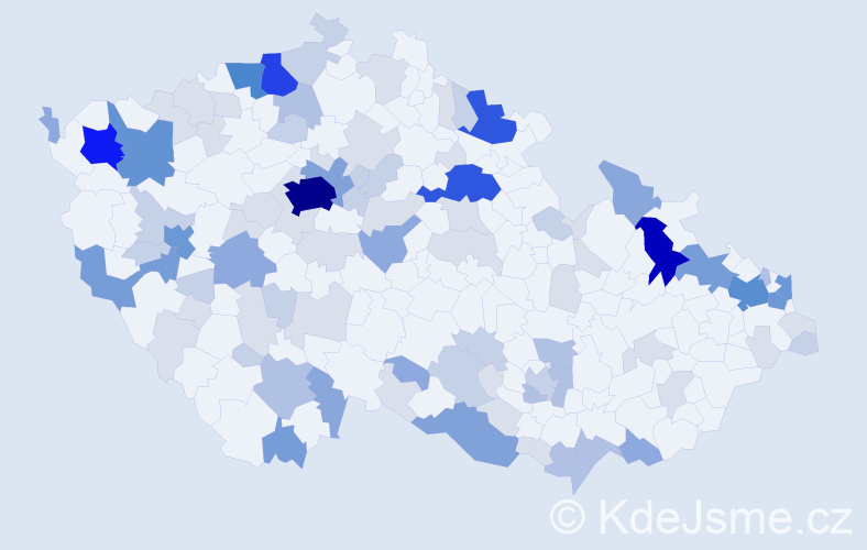 Příjmení: 'Rybárová', počet výskytů 314 v celé ČR