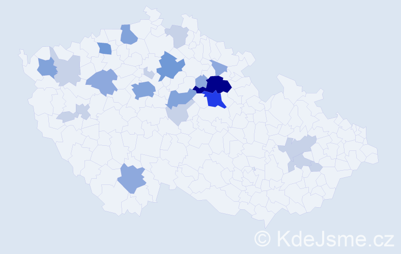 Příjmení: 'Vlachá', počet výskytů 57 v celé ČR