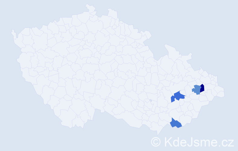 Příjmení: 'Iklová', počet výskytů 6 v celé ČR