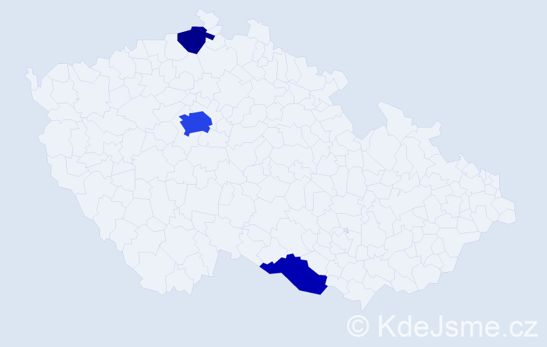 Příjmení: 'Kabrňová', počet výskytů 8 v celé ČR