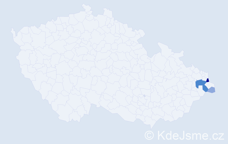 Příjmení: 'Varcop', počet výskytů 10 v celé ČR