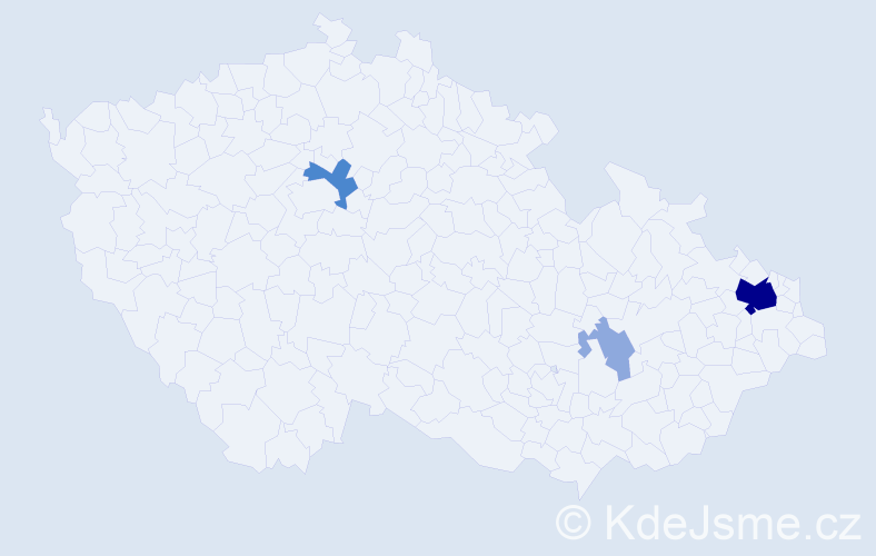 Příjmení: 'Kristofory', počet výskytů 13 v celé ČR