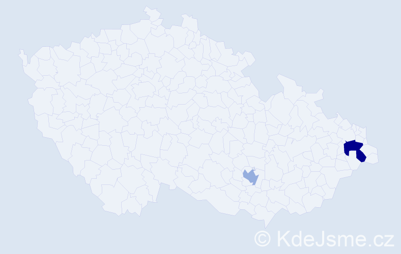 Příjmení: 'Vrastyák', počet výskytů 9 v celé ČR