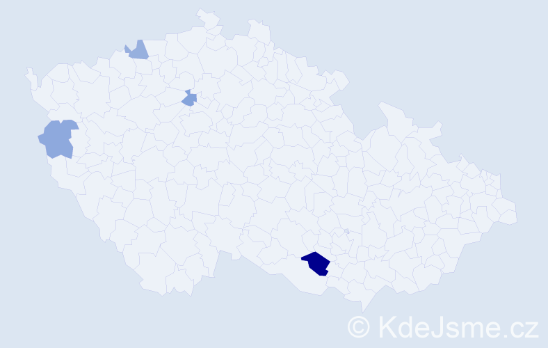 Příjmení: 'Csecs', počet výskytů 6 v celé ČR