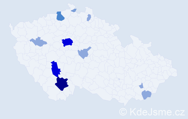 Příjmení: 'Hofhansl', počet výskytů 29 v celé ČR