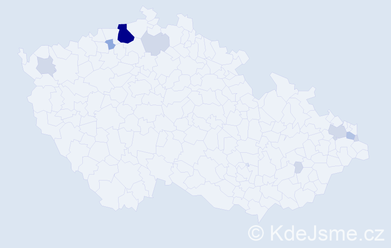 Příjmení: 'Poąák', počet výskytů 26 v celé ČR