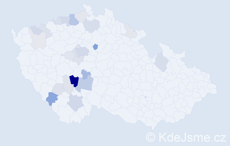 Příjmení: 'Ledinská', počet výskytů 70 v celé ČR