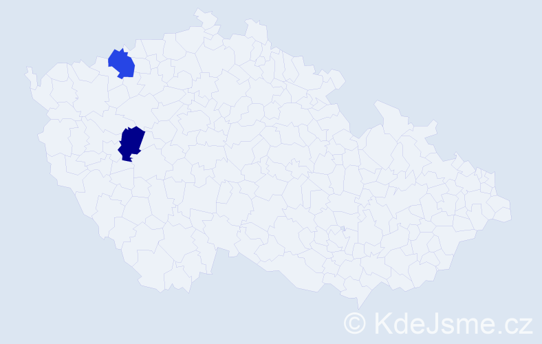 Příjmení: 'Kindiger', počet výskytů 2 v celé ČR