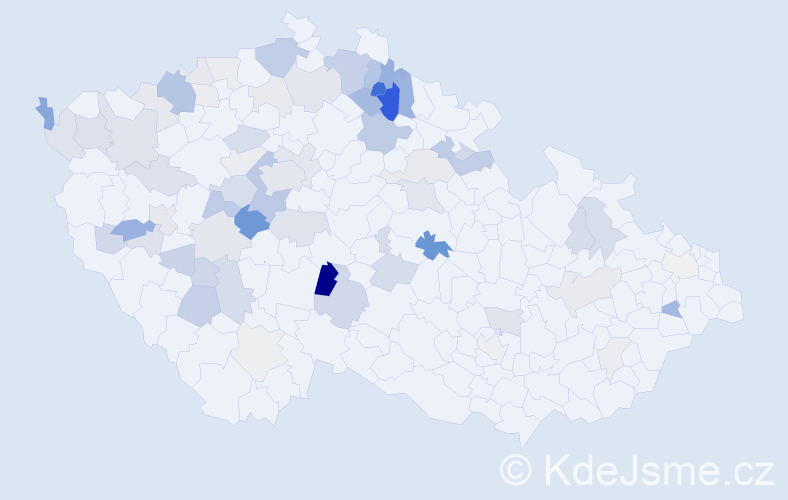 Příjmení: 'Kocourová', počet výskytů 212 v celé ČR