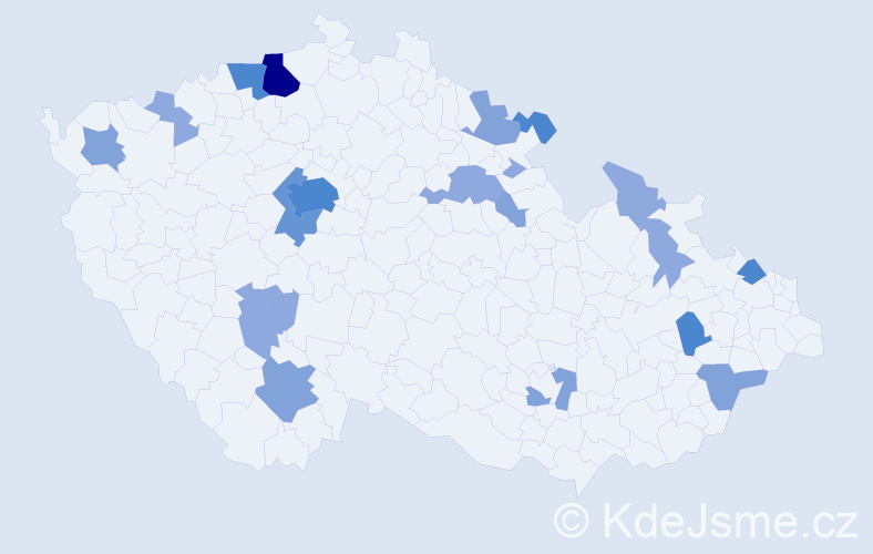 Příjmení: 'Bartschová', počet výskytů 50 v celé ČR