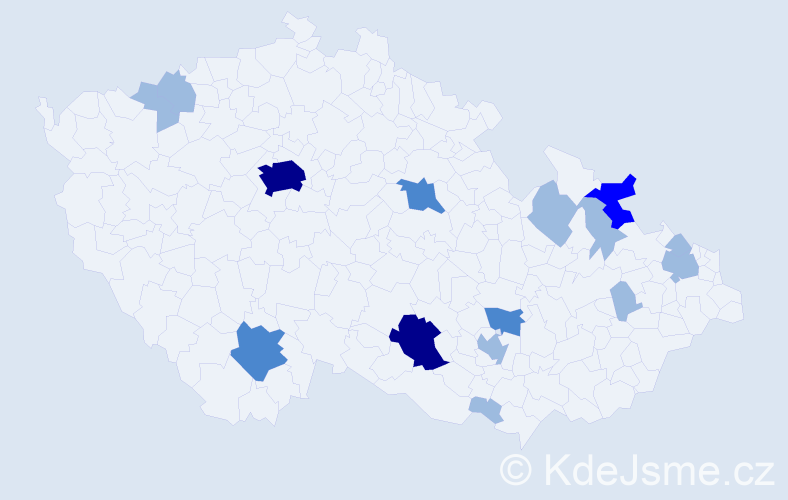 Příjmení: 'Mertenová', počet výskytů 26 v celé ČR