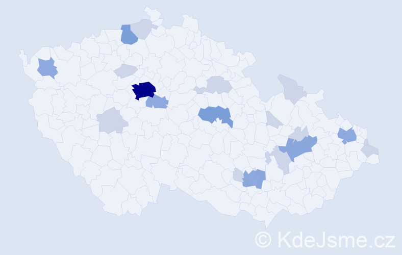 Příjmení: 'Černilová', počet výskytů 47 v celé ČR