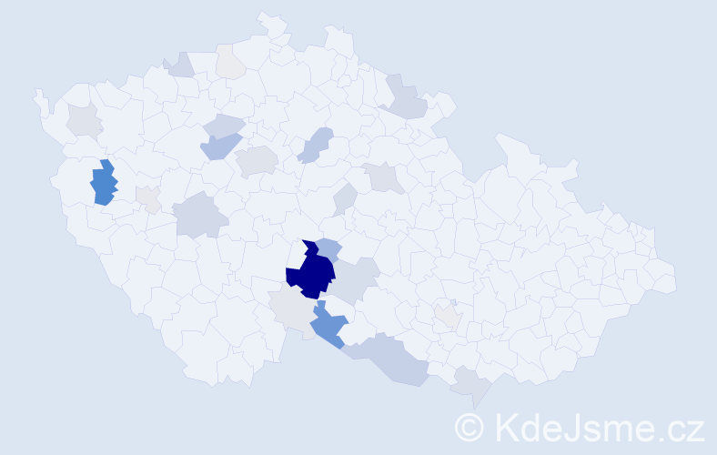 Příjmení: 'Semorád', počet výskytů 108 v celé ČR