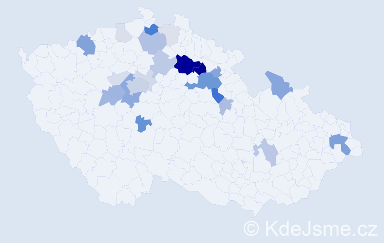 Příjmení: 'Bret', počet výskytů 70 v celé ČR