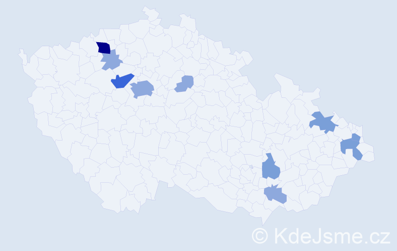 Příjmení: 'Marinčáková', počet výskytů 23 v celé ČR