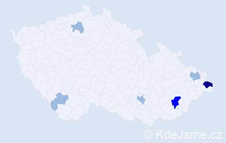Příjmení: 'Šteffeková', počet výskytů 11 v celé ČR