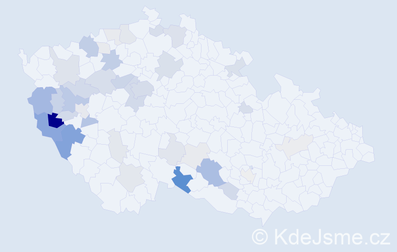 Příjmení: 'Sušická', počet výskytů 123 v celé ČR