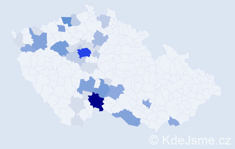 Příjmení: 'Vopravil', počet výskytů 114 v celé ČR
