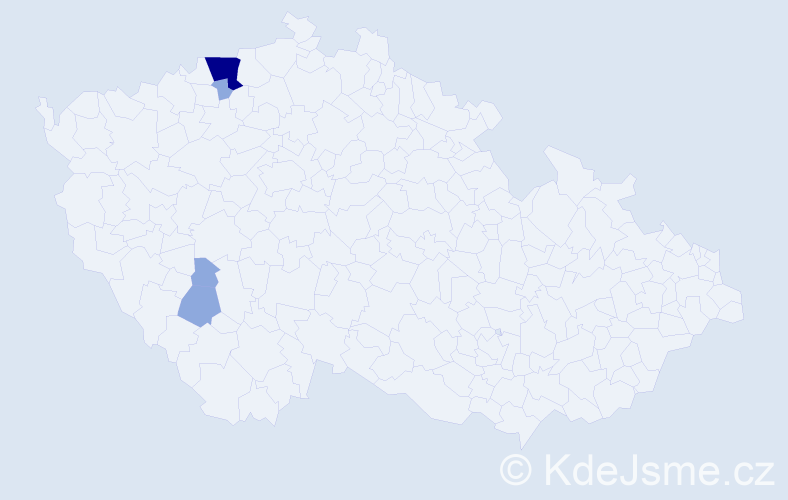 Příjmení: 'Bojer', počet výskytů 8 v celé ČR