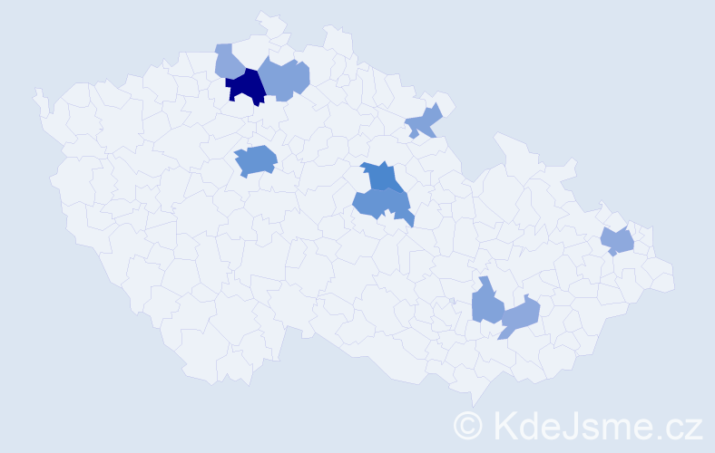 Příjmení: 'Teufel', počet výskytů 27 v celé ČR