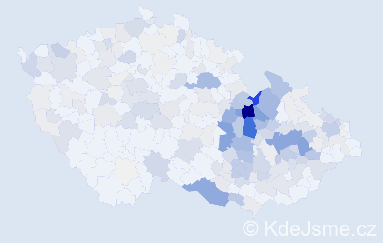 Příjmení: 'Heger', počet výskytů 736 v celé ČR