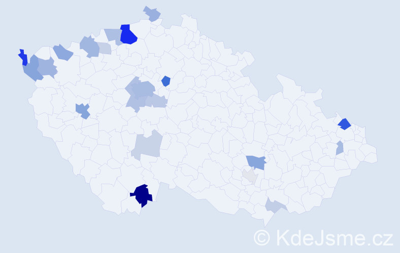 Příjmení: 'Bernhardt', počet výskytů 63 v celé ČR